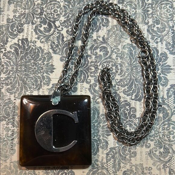 Brown Pendant Necklace with Silver Chain - Picture 1 of 6